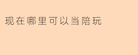 现在哪里可以当陪玩