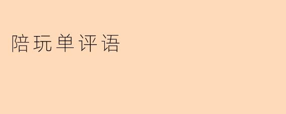 陪玩单评语