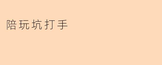 陪玩坑打手
