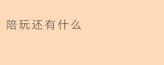 陪玩还有什么