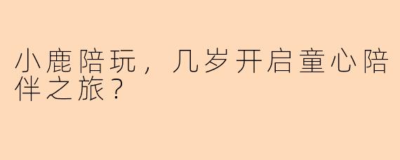 小鹿陪玩，几岁开启童心陪伴之旅？