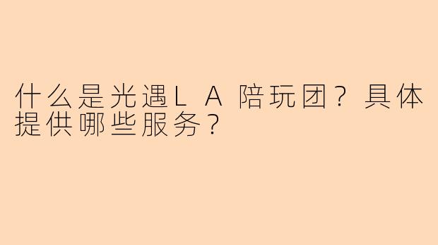 什么是光遇LA陪玩团？具体提供哪些服务？