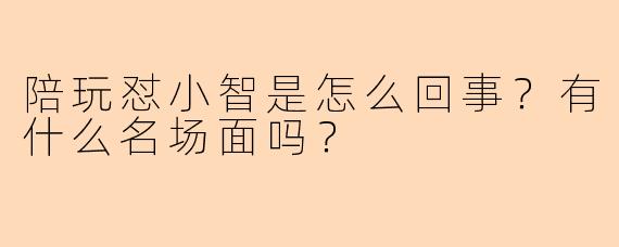 陪玩怼小智是怎么回事？有什么名场面吗？