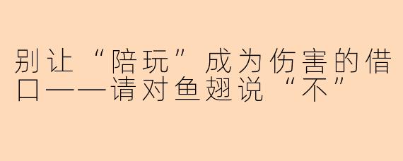 别让“陪玩”成为伤害的借口——请对鱼翅说“不”