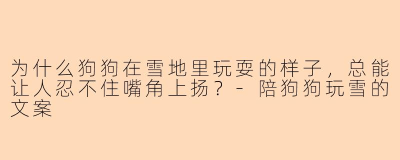 为什么狗狗在雪地里玩耍的样子，总能让人忍不住嘴角上扬？-陪狗狗玩雪的文案