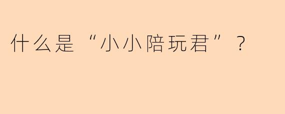 什么是“小小陪玩君”？