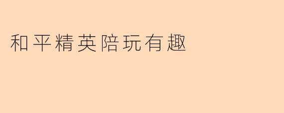 和平精英陪玩有趣