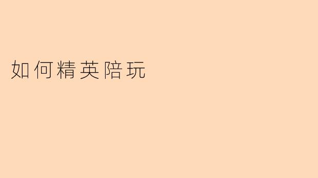 如何精英陪玩