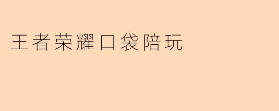 王者荣耀口袋陪玩