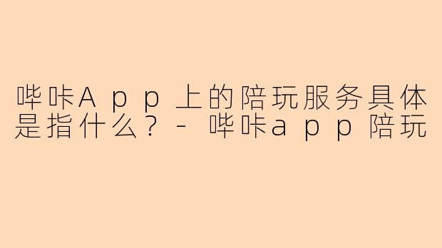 哔咔App上的陪玩服务具体是指什么？-哔咔app陪玩
