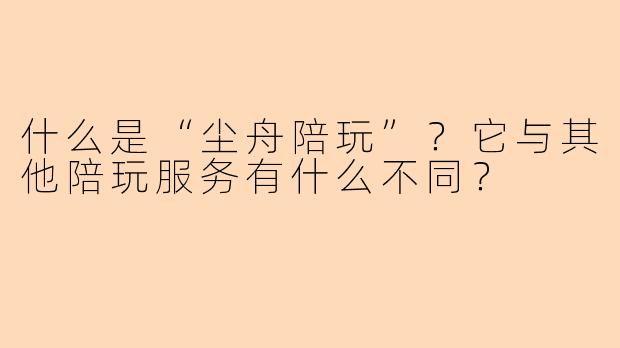 什么是“尘舟陪玩”？它与其他陪玩服务有什么不同？