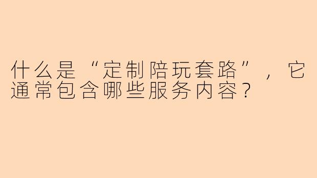 什么是“定制陪玩套路”，它通常包含哪些服务内容？