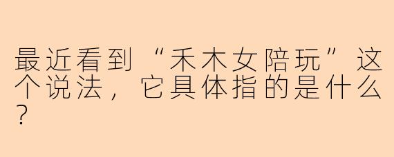 最近看到“禾木女陪玩”这个说法,它具体指的是什么?