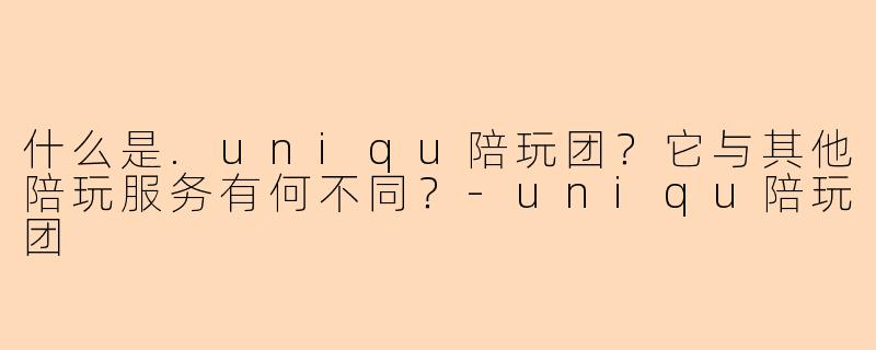 什么是.uniqu陪玩团？它与其他陪玩服务有何不同？-uniqu陪玩团
