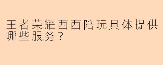 王者荣耀西西陪玩具体提供哪些服务？