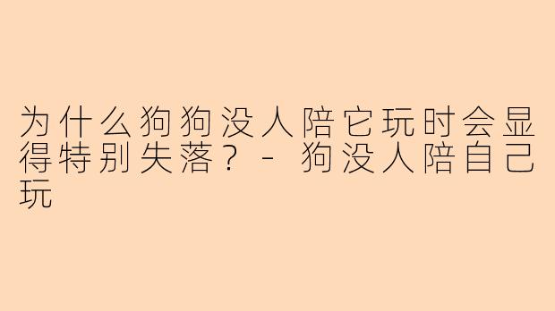 为什么狗狗没人陪它玩时会显得特别失落？-狗没人陪自己玩