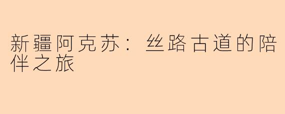 新疆阿克苏：丝路古道的陪伴之旅