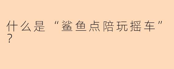 什么是“鲨鱼点陪玩摇车”？