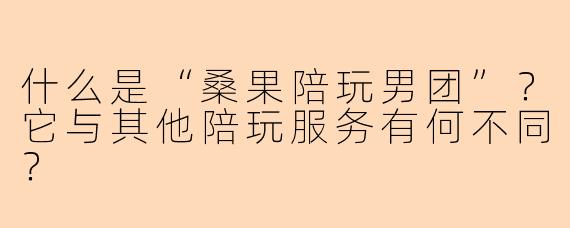 什么是“桑果陪玩男团”？它与其他陪玩服务有何不同？