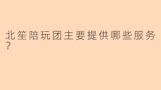 北笙陪玩团主要提供哪些服务？
