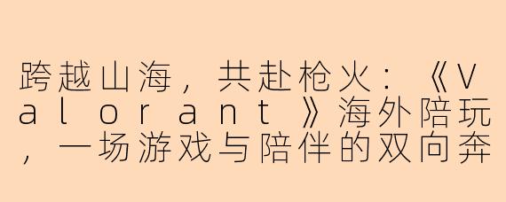 跨越山海，共赴枪火：《Valorant》海外陪玩，一场游戏与陪伴的双向奔赴