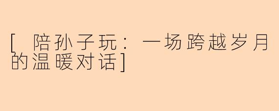 [陪孙子玩：一场跨越岁月的温暖对话]