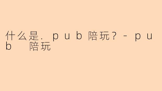 什么是.pub陪玩？