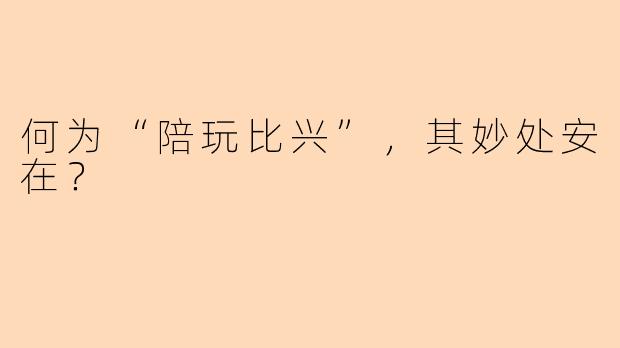 何为“陪玩比兴”，其妙处安在？