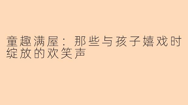 童趣满屋：那些与孩子嬉戏时绽放的欢笑声