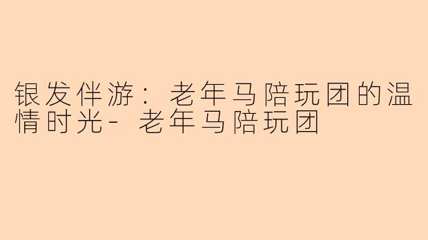 银发伴游:老年马陪玩团的温情时光-老年马陪玩团