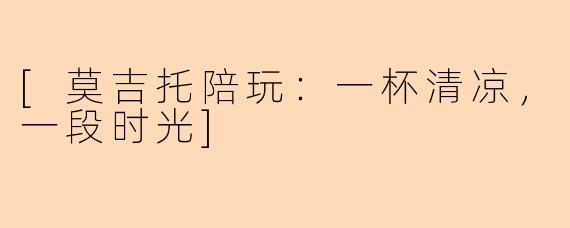 [莫吉托陪玩：一杯清凉，一段时光]