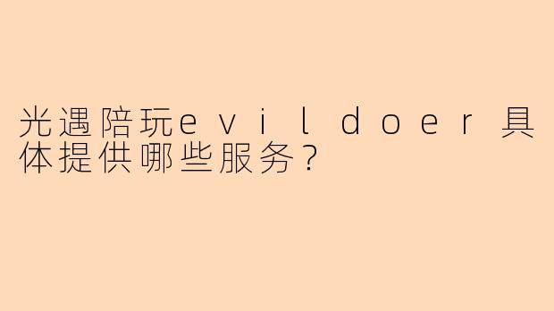 光遇陪玩evildoer具体提供哪些服务？