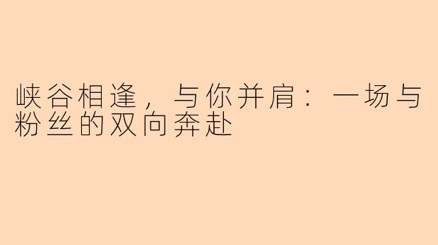 峡谷相逢，与你并肩：一场与粉丝的双向奔赴