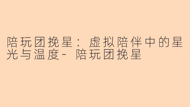 陪玩团挽星:虚拟陪伴中的星光与温度-陪玩团挽星