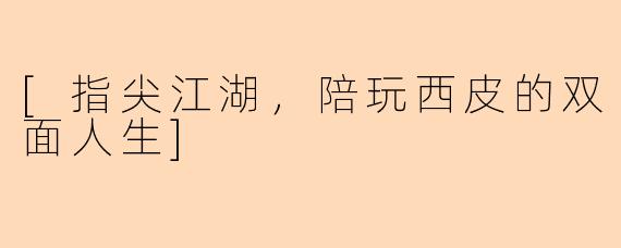 [指尖江湖，陪玩西皮的双面人生]