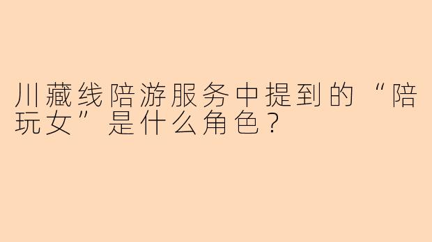 川藏线陪游服务中提到的“陪玩女”是什么角色？