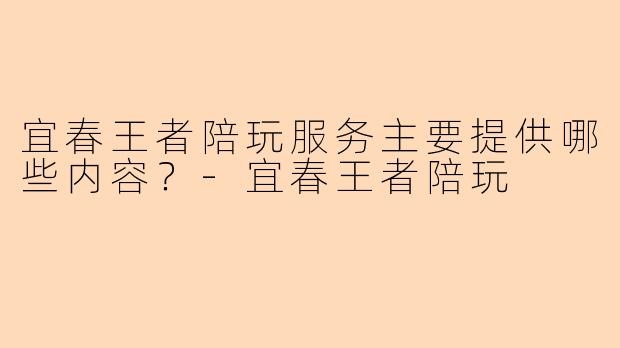 宜春王者陪玩服务主要提供哪些内容？