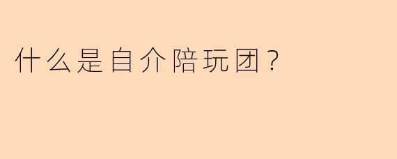 什么是自介陪玩团？