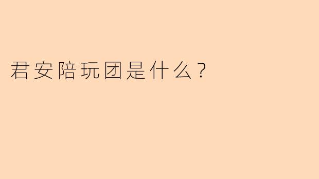 君安陪玩团是什么？