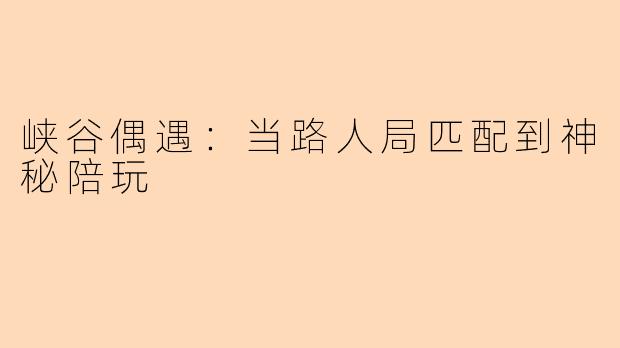 峡谷偶遇：当路人局匹配到神秘陪玩