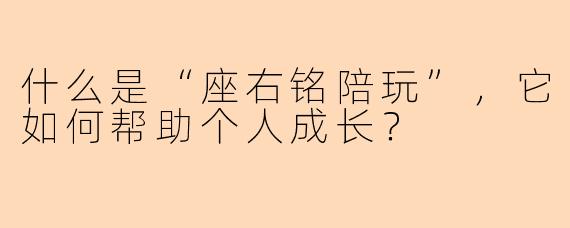 什么是“座右铭陪玩”，它如何帮助个人成长？