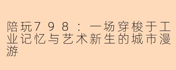 陪玩798：一场穿梭于工业记忆与艺术新生的城市漫游