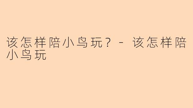 该怎样陪小鸟玩？-该怎样陪小鸟玩