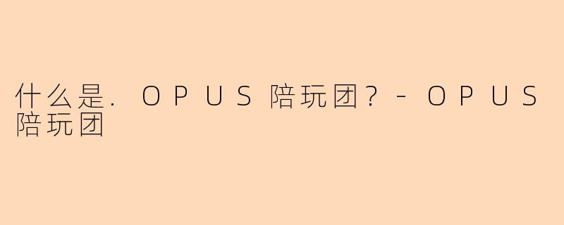 什么是.OPUS陪玩团？-OPUS陪玩团
