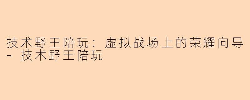 技术野王陪玩:虚拟战场上的荣耀向导-技术野王陪玩