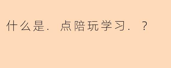什么是.点陪玩学习.？