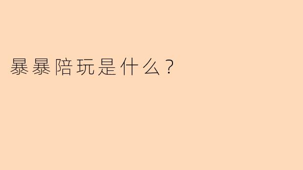 暴暴陪玩是什么？