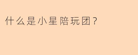 什么是小星陪玩团？