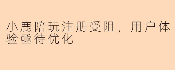 小鹿陪玩注册受阻，用户体验亟待优化