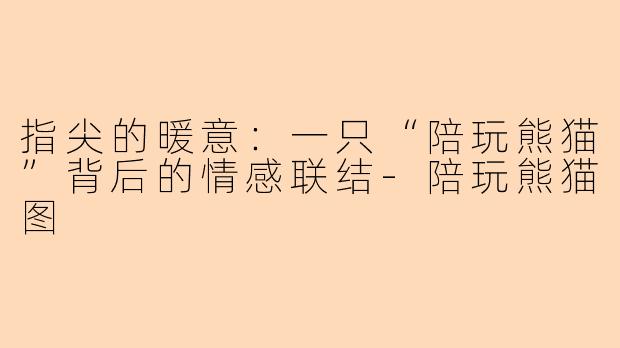 指尖的暖意：一只“陪玩熊猫”背后的情感联结-陪玩熊猫图